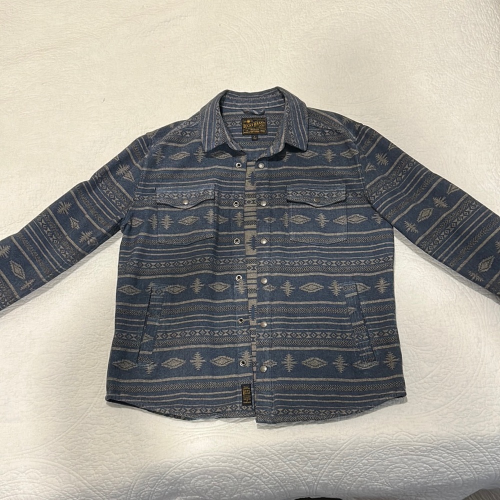 Lucky Brand Printed Collared Jacket (Button-Up) — Size Large
